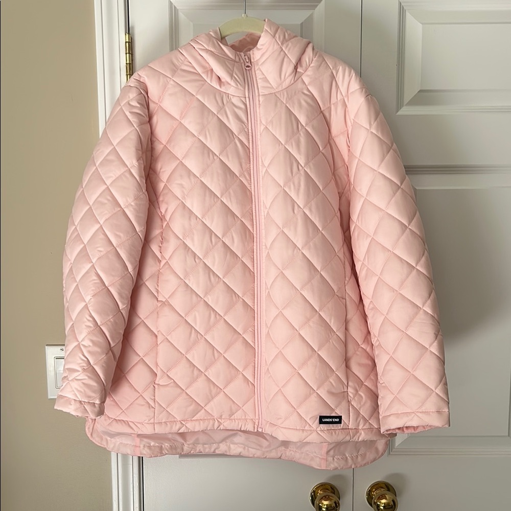 Pink Quilted Jacket - Lands End - New W/O Tags